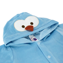 MACACÃO PLUSH BORDADO COM CAPUZ CELUI BABY PINGUIN AZUL - comprar online