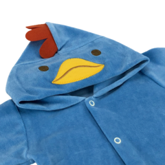 MACACÃO PLUSH BORDADO COM CAPUZ CELUI BABY GALINHO AZUL - comprar online