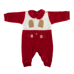 MACACÃO PLUSH BORDADO CELUI BABY COELHINHA VERMELHO