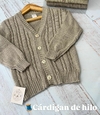 Cardigan de hilo bebe/a beige