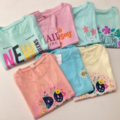 Remeras talle 6 Estampas m/c niña