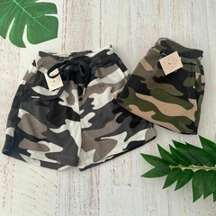 Short waffle camuflado niño