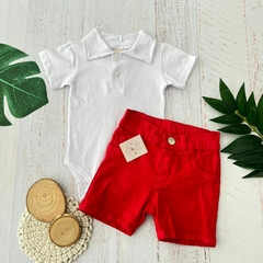 Short gabardina rojo bebe - comprar online