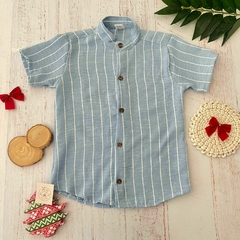 Camisa Rayas Celeste Niño