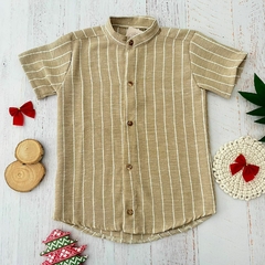 Camisa Rayas Beige Niño