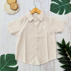 Camisa rayitas beige bebe