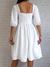 Vestido branco curto manga bufante - comprar online