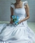 Vestido branco decote reto alça babado noiva civil - comprar online