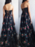 Vestido de festa formatura preto longo decote tomara que caia coração com tule floral e fenda - comprar online