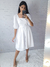 Vestido branco curto manga bufante - loja online