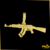 PINGENTE AK-47 CRAVEJADA - 6X3,7CM - BANHADO A OURO 18K