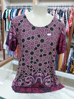 Blusa feminina ligante estampada vinho