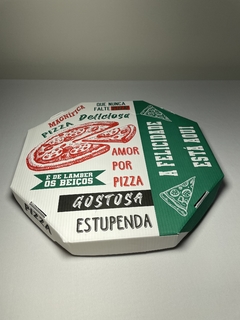 Caixa de pizza 35cm tampa separada Kraft branca - comprar online