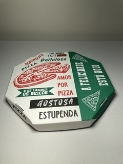 Caixa de pizza 40cm tampa separada Kraft branca