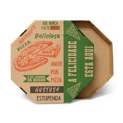 Caixa de pizza tampa separada Kraft 35cm