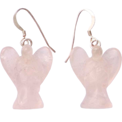 Rose Quartz Angel Earrings