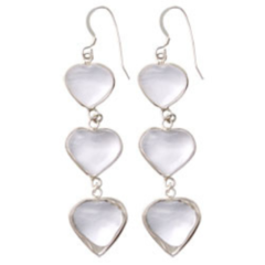 3 Crystal Hearts Earrings