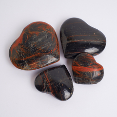 Black Obsidian with Hematite Hearts