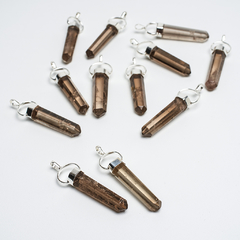 Smoky Quartz Twn Single Point Pendants - buy online