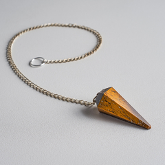 Tiger Eye Pointed 6 Sided Pendulums