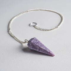 Lepidolite Pointed 6 Sided Pendulums