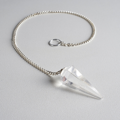 Clear Quartz Pointed 6 Sided Pendulums