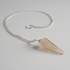 Rutilated Quartz Pointed 6 Sided Pendulums