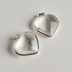 Clear Quartz Heart With Silver Pendants - buy online