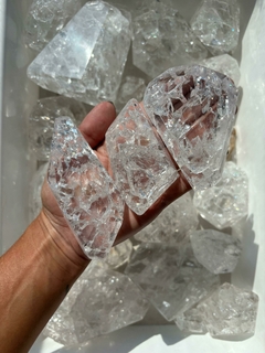 Clear Quartz Fire and Ice Free Forms