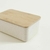 Recipiente Rectangular Fibra de Trigo con Tapa de Bamboo 20x8 cm - comprar online