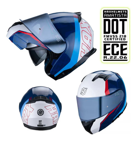 Hax Helmets. Casco Moto Integral Dot + Ece 06. Force Negro