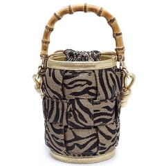 ISLA - BOLSA BUCKET ANIMALIER OURO - Místika Acessórios