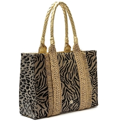 ISLA - BOLSA MAXI TOTE ANIMALIER NATURAL - Místika Acessórios