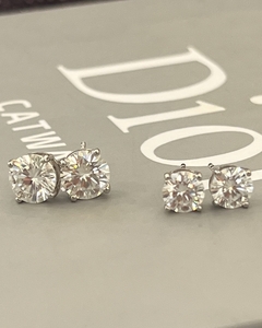 Moissanite - Brinco Solitário - Místika Acessórios