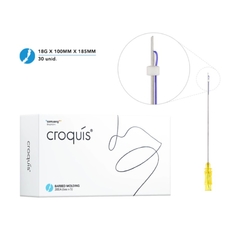 FIO DE PDO CROQUIS BARBED CUTTING 18GX100X150 2 L CANNULA c/ 30 UNIDADES