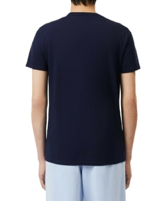 Camiseta Lacoste Algodão Pima Azul Marinho - comprar online