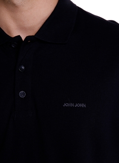 Camiseta Polo John John New Simple Preta na internet