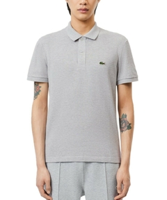 Polo Lacoste Slim Fit Piquet Cinza para homens, apresentando um design clássico e elegante.