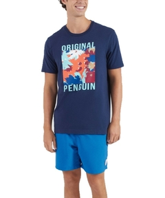 Camiseta Original Penguin Flor Azul Marinho