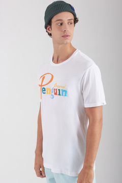 Camiseta Original Penguin Logo Colorida Branca - comprar online