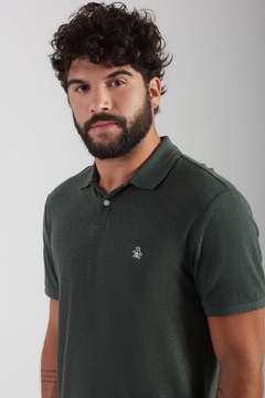 Polo Original Penguin Básica Verde Escuro na internet