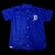 G- Camisa de Botão Baseball Style Blue