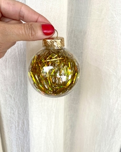 Esfera acrílico transparente oro 6cm