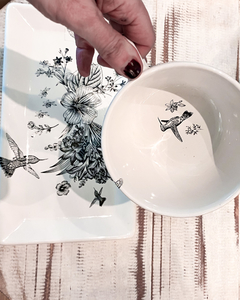 Tazon de ceramica modelo botanico - comprar online