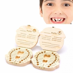 Estojo Dental Porta Dente De Leite Caixinha Infantil Madeira - comprar online