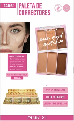 MIX AND MATCH PALETA DE CORRECTOR PINK 21 CS4081