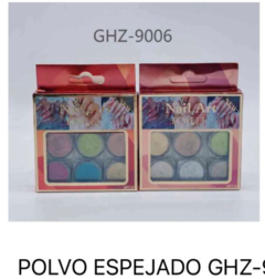 POLVO ESPEJADO PARA UÑAS 6PCS GHZ-9006