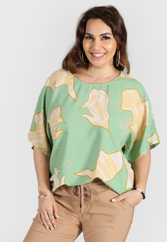 609EST - Blusa Nina de Lino estampado - comprar online