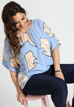 Imagen de 609EST - Blusa Nina de Lino estampado