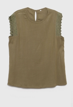 361 - Blusa Bianca de Lino con lycra - tienda online